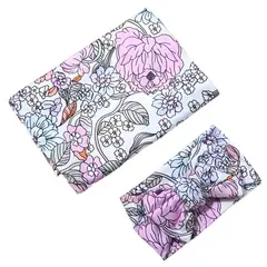 VATYERTY - Juego de Dos Mantas Envolver a Bebé Estampado Flores Rosadas