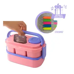 GENERICO - Pack6 Taper 2 Pisos de Plastico Rosad Y+Banderitas Adhesivas