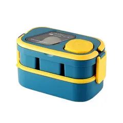 GENERICO - Taper de 2 Pisos con Divisiones y Cubiertos Azul