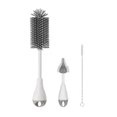 VATYERTY - Juego Cepillos Limpieza Silicona 3 Botellas Mamaderas - Gris