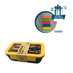 GENERICO - Pack12 Tupper para Alimentos Amarillo Y+Banderitas Adhesivas