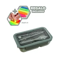 GENERICO - Pack12 Tupper para Alimentos Verde Y+Banderitas Adhesivas