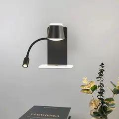 GENERICO - Aplique Lampara de Interior Black Led + Cargador Tipo C