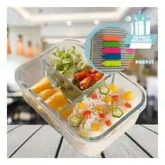 GENERICO - Recipiente de Vidrio en Transparente Y+Post-it Adhesivos