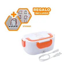 GENERICO - Pack6 Lonchera Hermetica en Naranja Y+Regalo Stickers