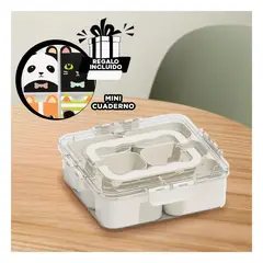 GENERICO - Taper de 6 Secciones en Transparente Y+Regalo Agendita