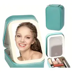 GENERICO - Joyero-Estuche de maquillaje con espejo luz led