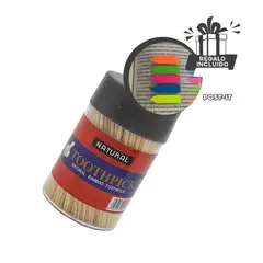 GENERICO - Pack12 Mondadientes para Boca en Negr Y+Banderitas Adhesivas