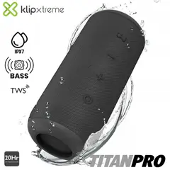 KLIP XTREME - Titan Pro Parlante Portatil Bt 5.0 Acuatico IPX7 20Hrs