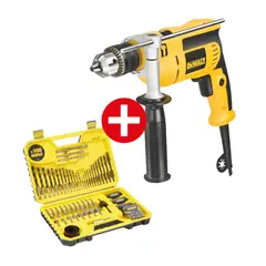 DEWALT - Taladro Percutor 1/2" VVR 650W + Set 100 Piezas DWD024-K23