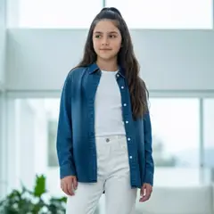 GENERICO - Camisa Denim Niña Algodón - Angela Kids