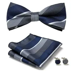 KAST PE - Set de corbata michi jacquard Montclair con pañuelo y gemelos