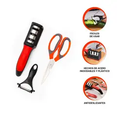 GENERICO - Pack2 Set Cocina de Agarre Ergonomico Y+Banderitas Adhesivas