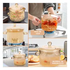 GENERICO - Pack6 Olla para Coccion Lenta Transparente Y+Regalo Agendita