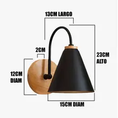 GENERICO - Aplique Lampara de Interior Black Led