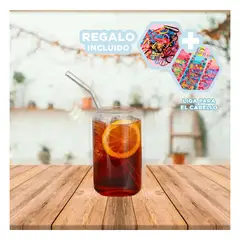 GENERICO - Cañita Transparente Practica para Vaso Y+Ligas de Regalo