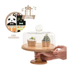 GENERICO - Pedestal para Alimentos Transparente Y+Regalo Agendita