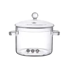 GENERICO - Olla Caserola con Tapa de Borosiliocato 1500ML Transparente