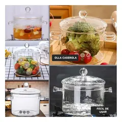 GENERICO - Pack4 Olla Caserola con Tapa de 1500ML Y+Regalo Agendita