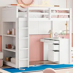 BH BARAKA HOME PREMIUM - Camarote Multifuncional Laia 1 Plz - Blanco