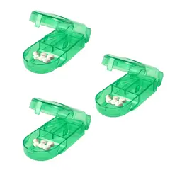GENERICO - PACK X3 CORTADOR DE PASTILLAS PORTÁTIL CON PASTILLERO COLOR VERDE