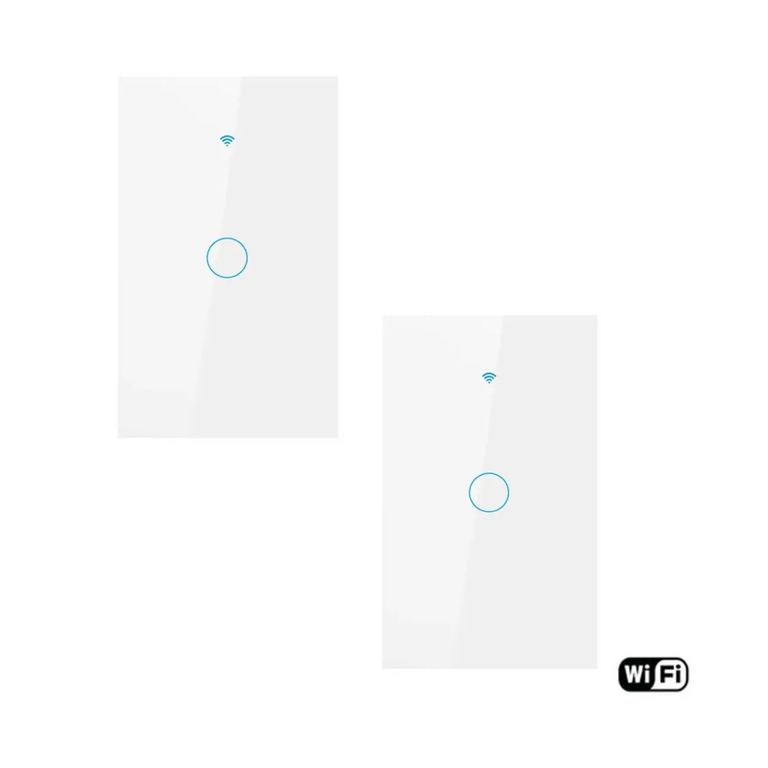 PACK X2 INTERRUPTOR SMART WIFI ALEXA GOOGLE 1 BOTÓN BLANCO