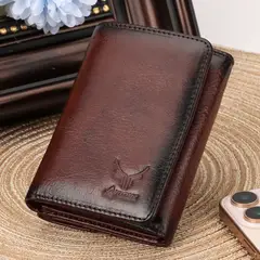 ARMUZ - Billetera de Cuero Vacuno de 3 Cuerpos AR21. RFID