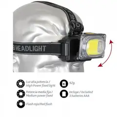 GENERICO - Linterna Minera de Cabeza para Camping Recargable Tipo C para Camping