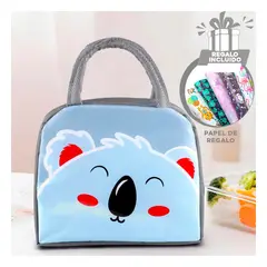 GENERICO - Pack12 Bolso Comida y Bebidas Koala Plomo Y+Papel de Regalo