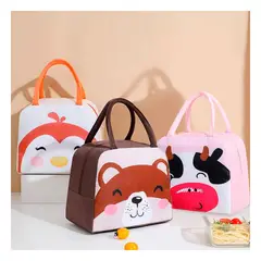 GENERICO - Pack6 Bolsa con Aislante Termico con Diseño de Vaca Rosado