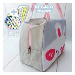 GENERICO - Pack12 Bolso Comida y Bebidas Conejo Plomo Y+Papel de Regalo