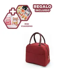GENERICO - Pack12 Bolsa Termica para Comidas Guinda Y+Regalo Agendita