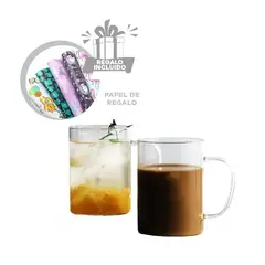 GENERICO - Vaso de Vidrio Multifuncional 400ml Y+Papel de Regalo