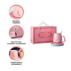 GENERICO - Pack2 Calentador Termico en Rosado Y+Banderitas Adhesivas