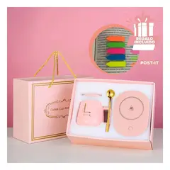 GENERICO - Pack12 Termico Moderno en Tono Rosado Y+Banderitas Adhesivas