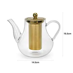 FISSMAN - Tetera vidrio con filtro acero inox 1200ml