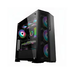 TEROS - Cabina Gamer Te1175N, Mid Tower Negra, Con Conexión Usb 3.0 Y 2.0, Soporte De Audio.