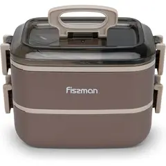 FISSMAN - Lonchera Doble Nivel Acero Inoxidable Hermética 1800ml