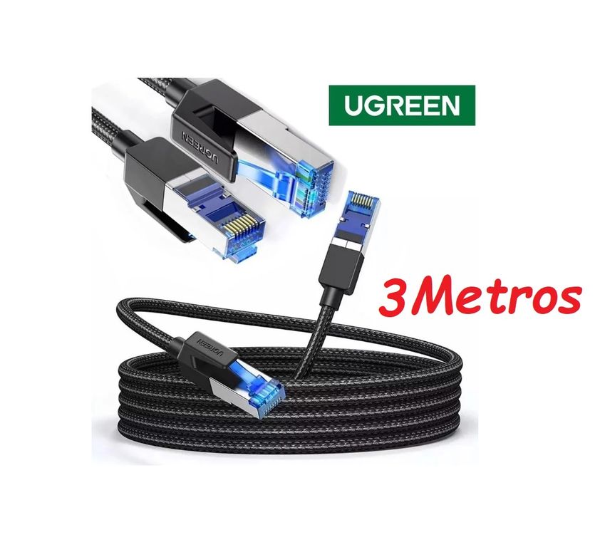 Cable Ethernet Cat8 RJ45 de 3 Metros trenzado 40 Gbps