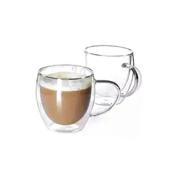 GENERICO - Pack2 Vaso de Vidrio Ergonomico 290ml Y+Ligas de Regalo