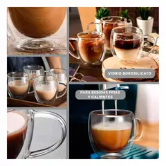 GENERICO - Pack4 Vaso de Doble Capa para Cafe Cod254 Y+Regalo Agendita