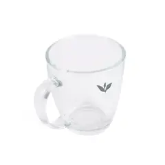 GENERICO - Taza de Vidrio con Diseño de Hojitas para Bebidas 250ml