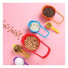 GENERICO - Pack4 Conjunto de Tazas Medidoras para Reposteria Multicolor