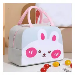 GENERICO - Pack12 Bolso Infantil para Comidas con Diseño Conejo Plomo