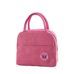 GENERICO - Lonchera con Bolsillo Exterior con Etiqueta Oso Rosado