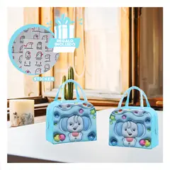 GENERICO - Lonchera Ergonomica Escolar en Celeste Y+Regalo Stickers