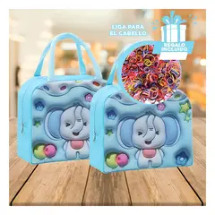 GENERICO - Porta Comestibles para Niños Celeste Y+Ligas de Regalo