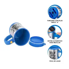 GENERICO - Pack2 Taza Removedora de 400ml Azul Y+Banderitas Adhesivas