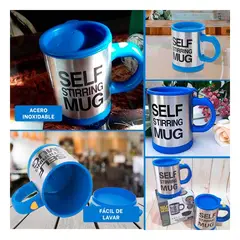 GENERICO - Pack4 Taza Mezcladora de 400ml Azul Y+Regalo Stickers