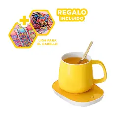 GENERICO - Set Taza con Base Electrica Util Amarillo Y+Ligas de Regalo